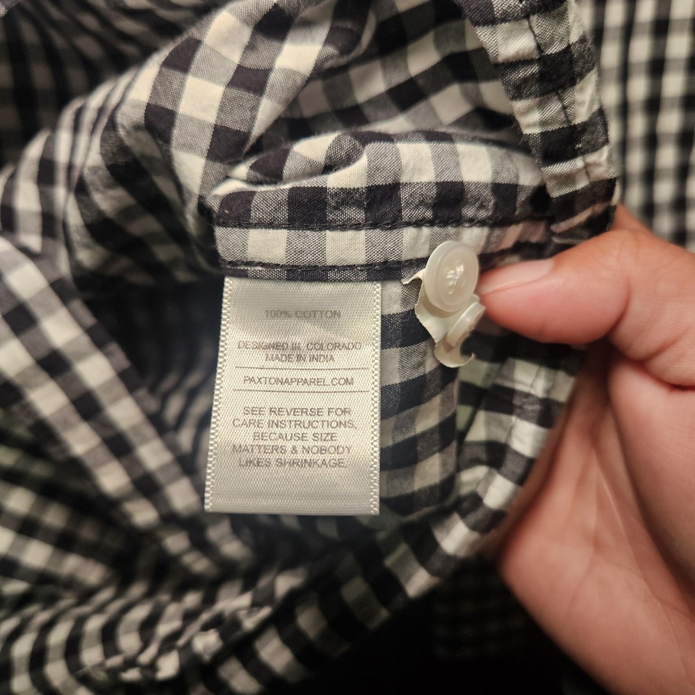 Paxton Button Down Longsleeve Shirt Black Gingham Plaid University Of Colorado L - Picture 8 of 11